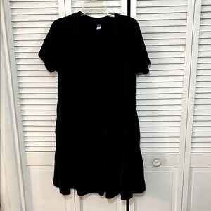 Old Navy Black Short Sleeve Tiered Dress